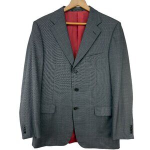 ERMENEGILDO ZEGNA Trofeo Wool 3 Button Front Checked Grey Blazer Jacket Size 50R